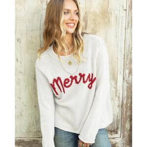 Wooden Ships Merry Crew Chunky Knit Sweater Size S/M